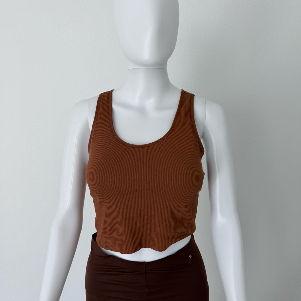 CALIA by Carrie Underwood Brown Crop Top Sports Bra